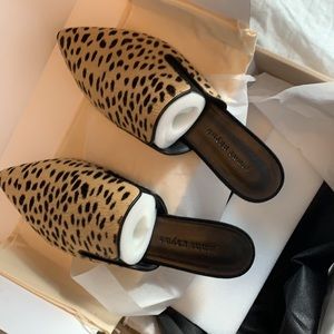 Jenni Kayne Cheetah Pony Hair Mule size 39 NWT